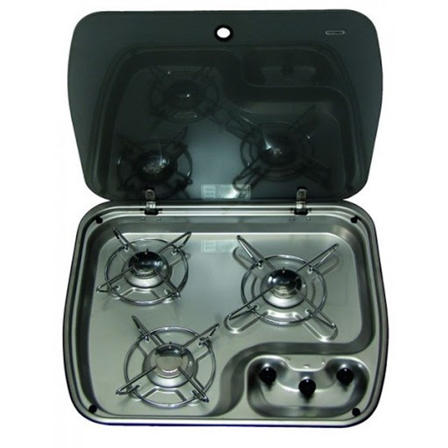 Placa de 3 fuegos con tapa de cristal DOMETIC Trigano Accesorios